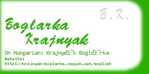 boglarka krajnyak business card